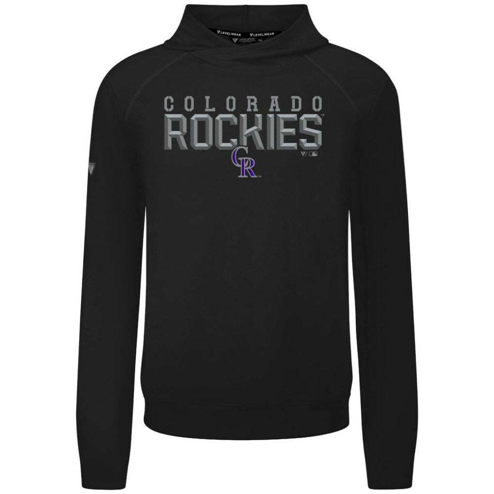 Black Colorado Rockies Levelwear Mandate Carve Tri-Blend Hoodie