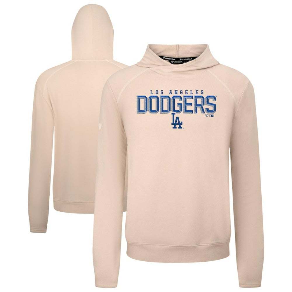 Khaki Los Angeles Dodgers Levelwear Mandate Carve Tri-Blend Hoodie