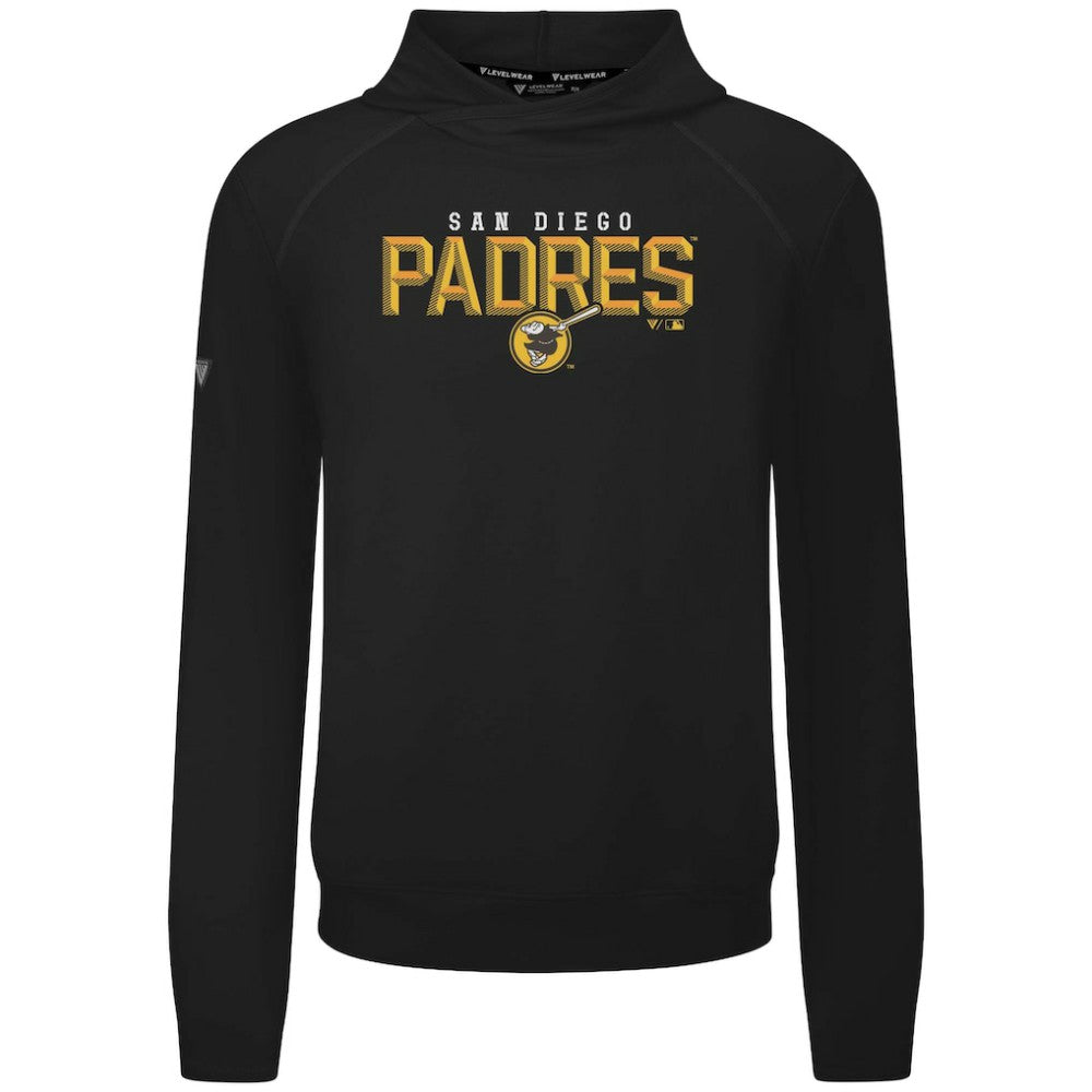 Black San Diego Padres Levelwear Mandate Carve Tri-Blend Hoodie
