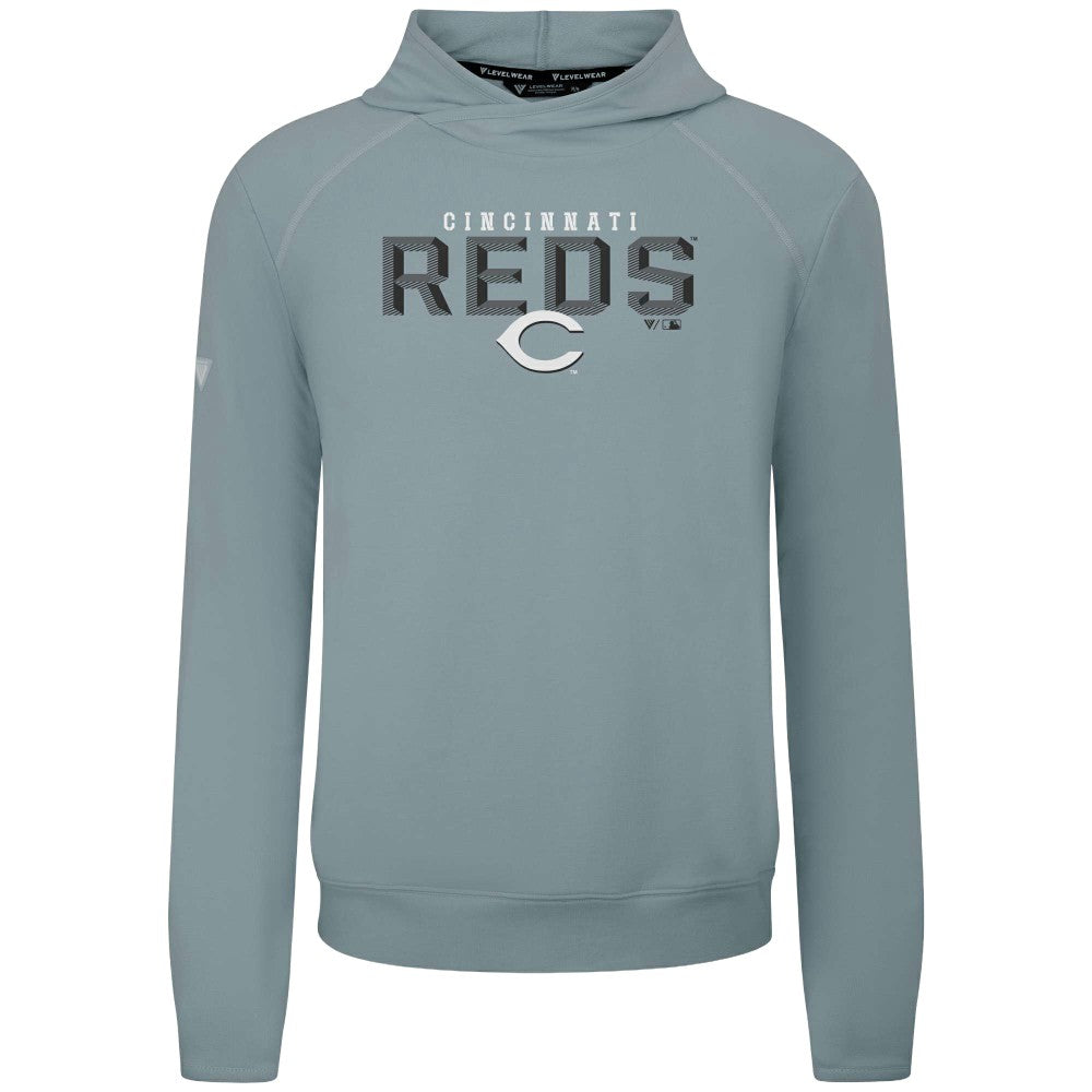 Gray Cincinnati Reds Levelwear Mandate Carve Tri-Blend Hoodie