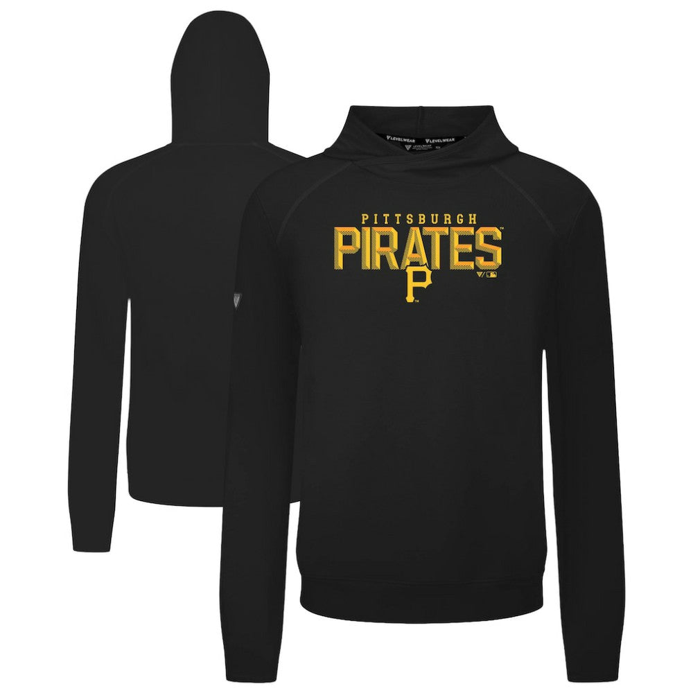 Black Pittsburgh Pirates Levelwear Mandate Carve Tri-Blend Hoodie