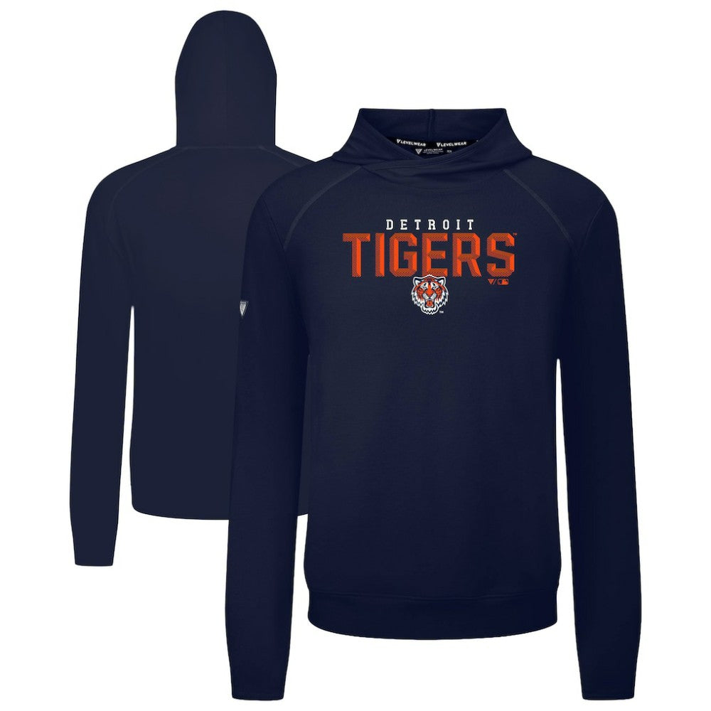 Navy Detroit Tigers Levelwear Mandate Carve Tri-Blend Hoodie