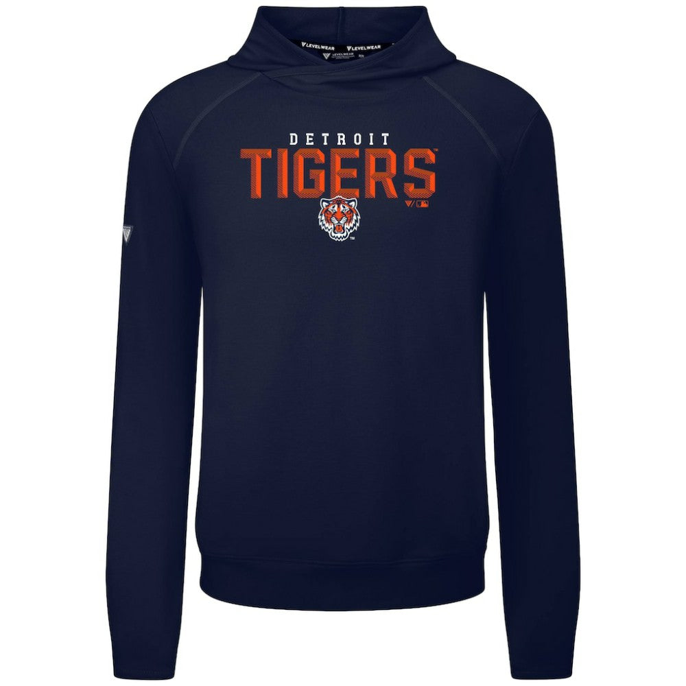 Navy Detroit Tigers Levelwear Mandate Carve Tri-Blend Hoodie