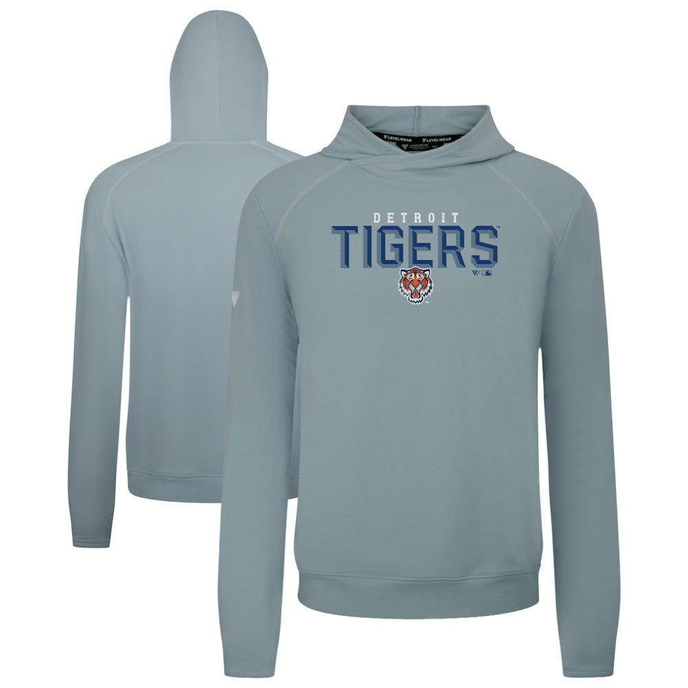 Gray Detroit Tigers Levelwear Mandate Carve Tri-Blend Hoodie