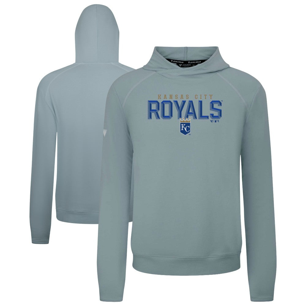 Gray Kansas City Royals Levelwear Mandate Carve Tri-Blend Hoodie