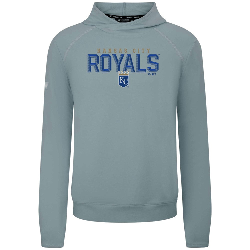 Gray Kansas City Royals Levelwear Mandate Carve Tri-Blend Hoodie