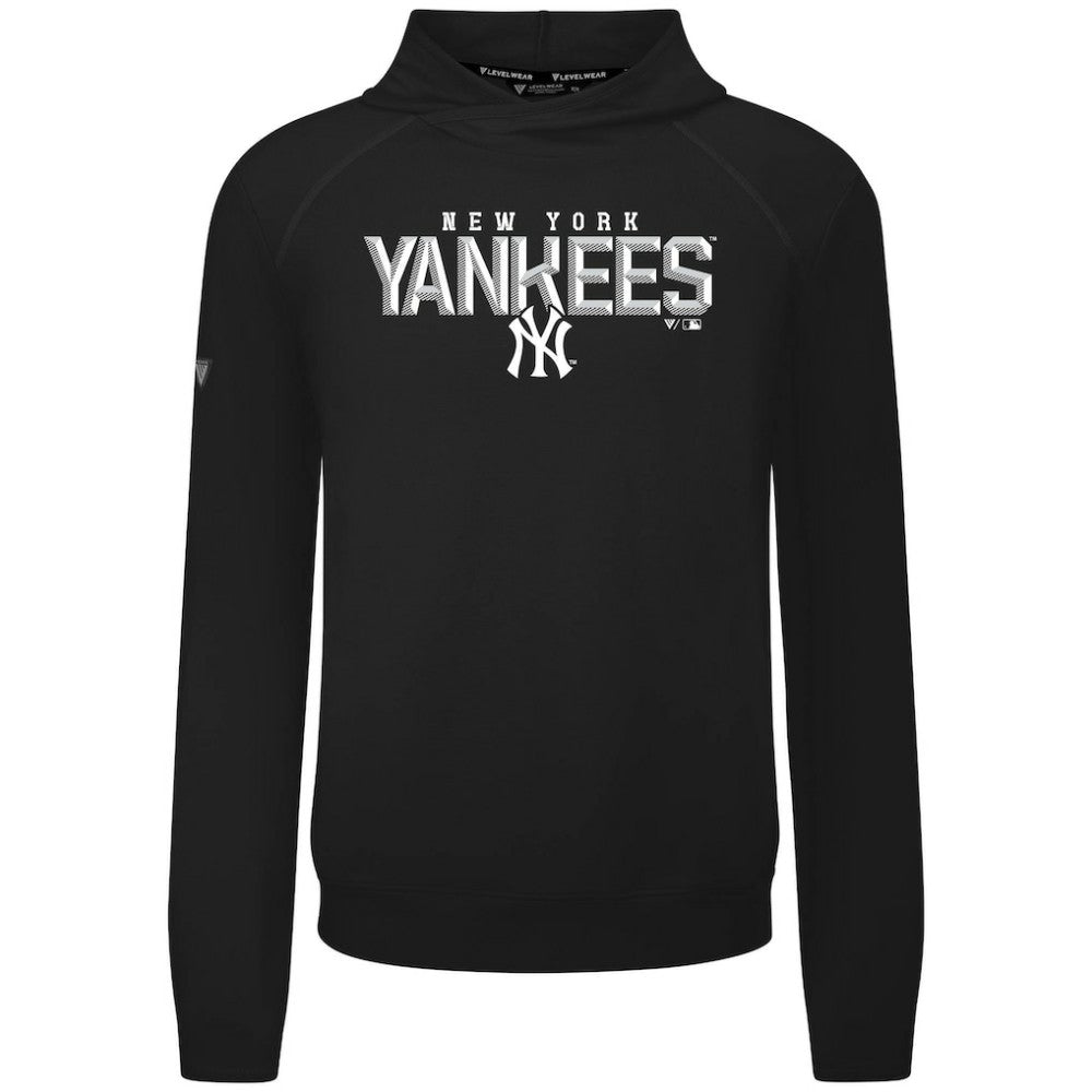 Black New York Yankees Levelwear Mandate Carve Tri-Blend Hoodie