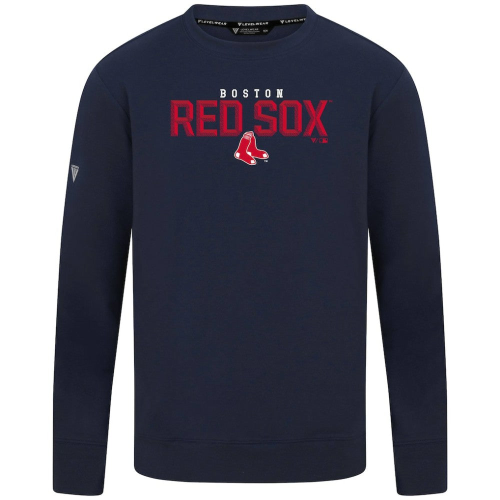 Navy Boston Red Sox Levelwear Mandate Carve Tri-Blend Sweatshirt