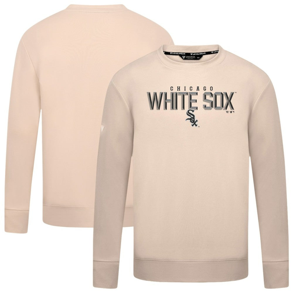 Khaki Chicago White Sox Levelwear Mandate Carve Tri-Blend Sweatshirt