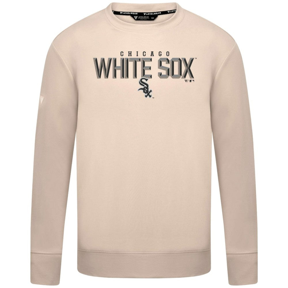Khaki Chicago White Sox Levelwear Mandate Carve Tri-Blend Sweatshirt