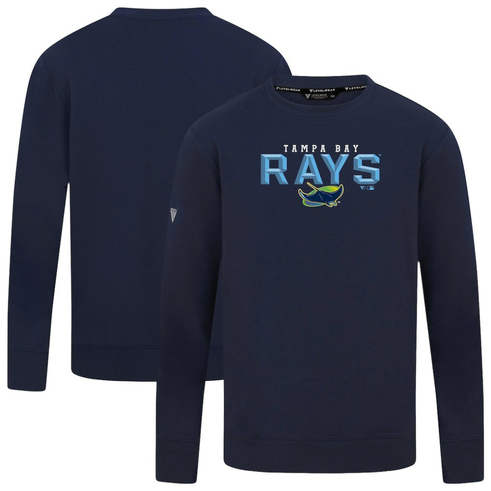 Navy Tampa Bay Rays Levelwear Mandate Carve Tri-Blend Sweatshirt