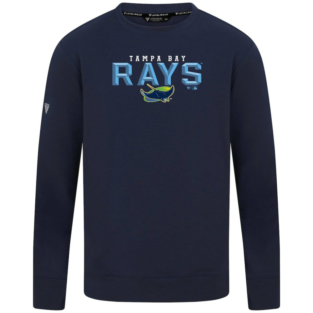 Navy Tampa Bay Rays Levelwear Mandate Carve Tri-Blend Sweatshirt