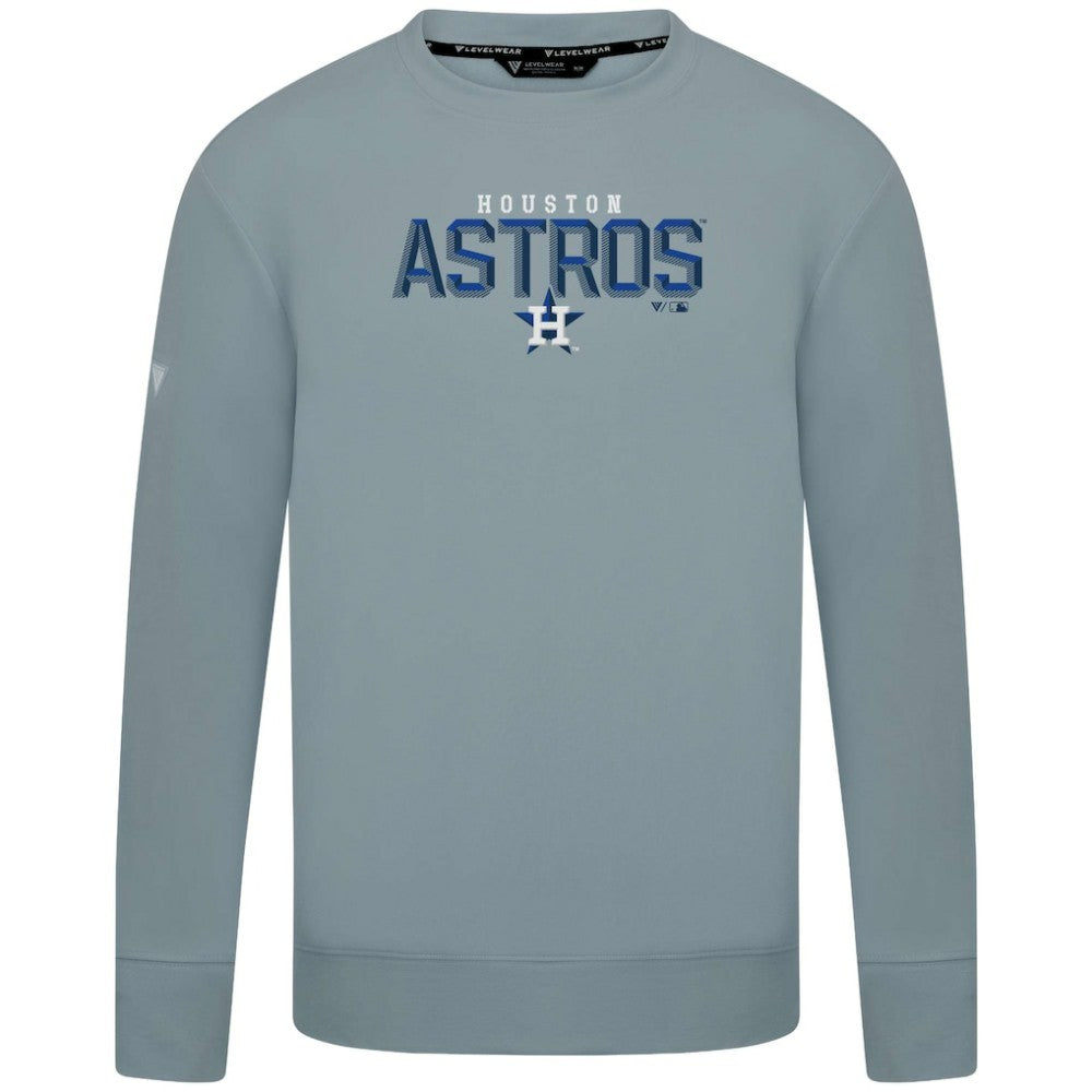 Gray Houston Astros Levelwear Mandate Carve Tri-Blend Sweatshirt