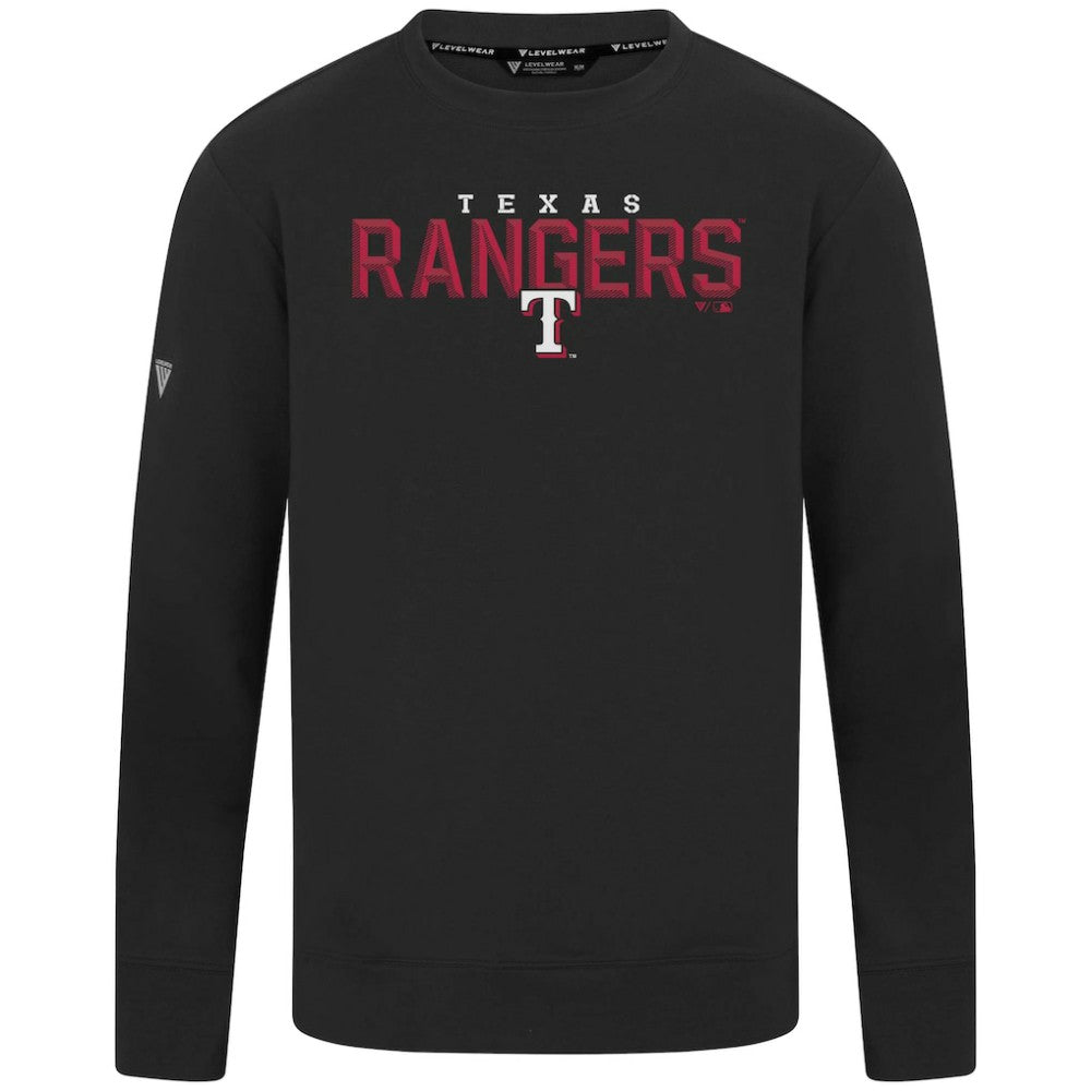 Black Texas Rangers Levelwear Mandate Carve Tri-Blend Sweatshirt