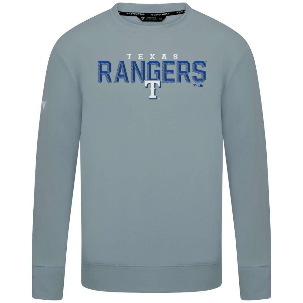Gray Texas Rangers Levelwear Mandate Carve Tri-Blend Sweatshirt