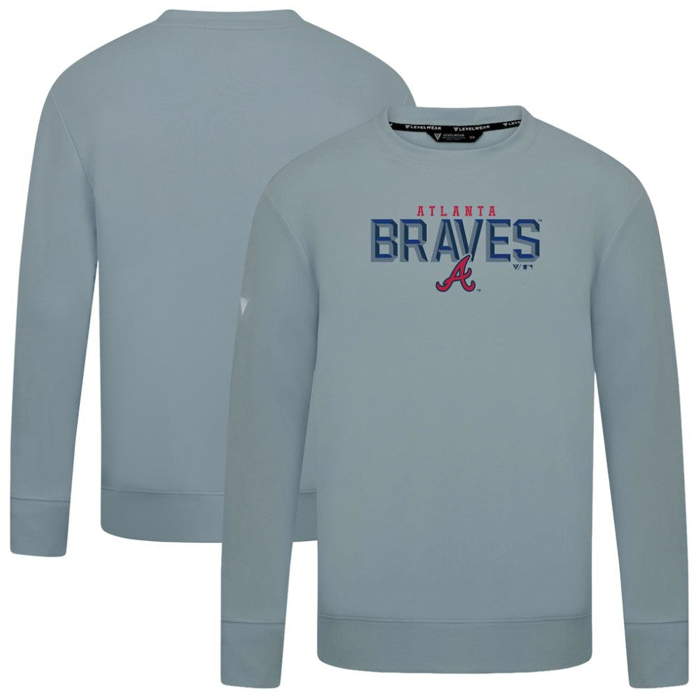 Gray Atlanta Braves Levelwear Mandate Carve Tri-Blend Sweatshirt