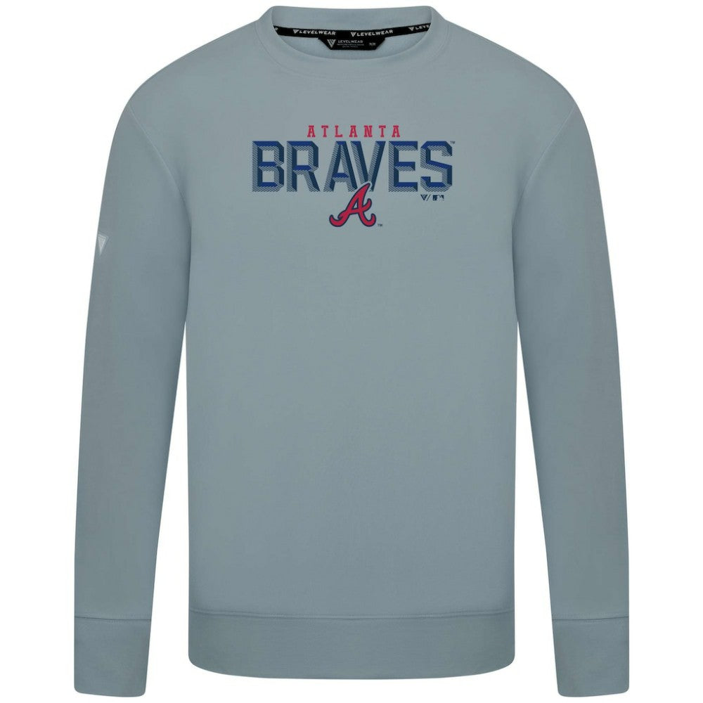 Gray Atlanta Braves Levelwear Mandate Carve Tri-Blend Sweatshirt