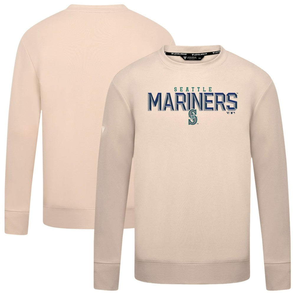 Khaki Seattle Mariners Levelwear Mandate Carve Tri-Blend Sweatshirt