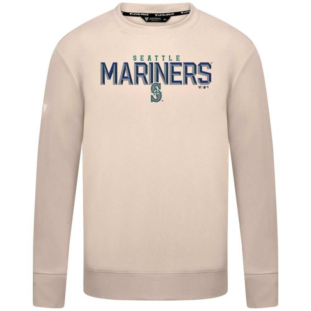 Khaki Seattle Mariners Levelwear Mandate Carve Tri-Blend Sweatshirt