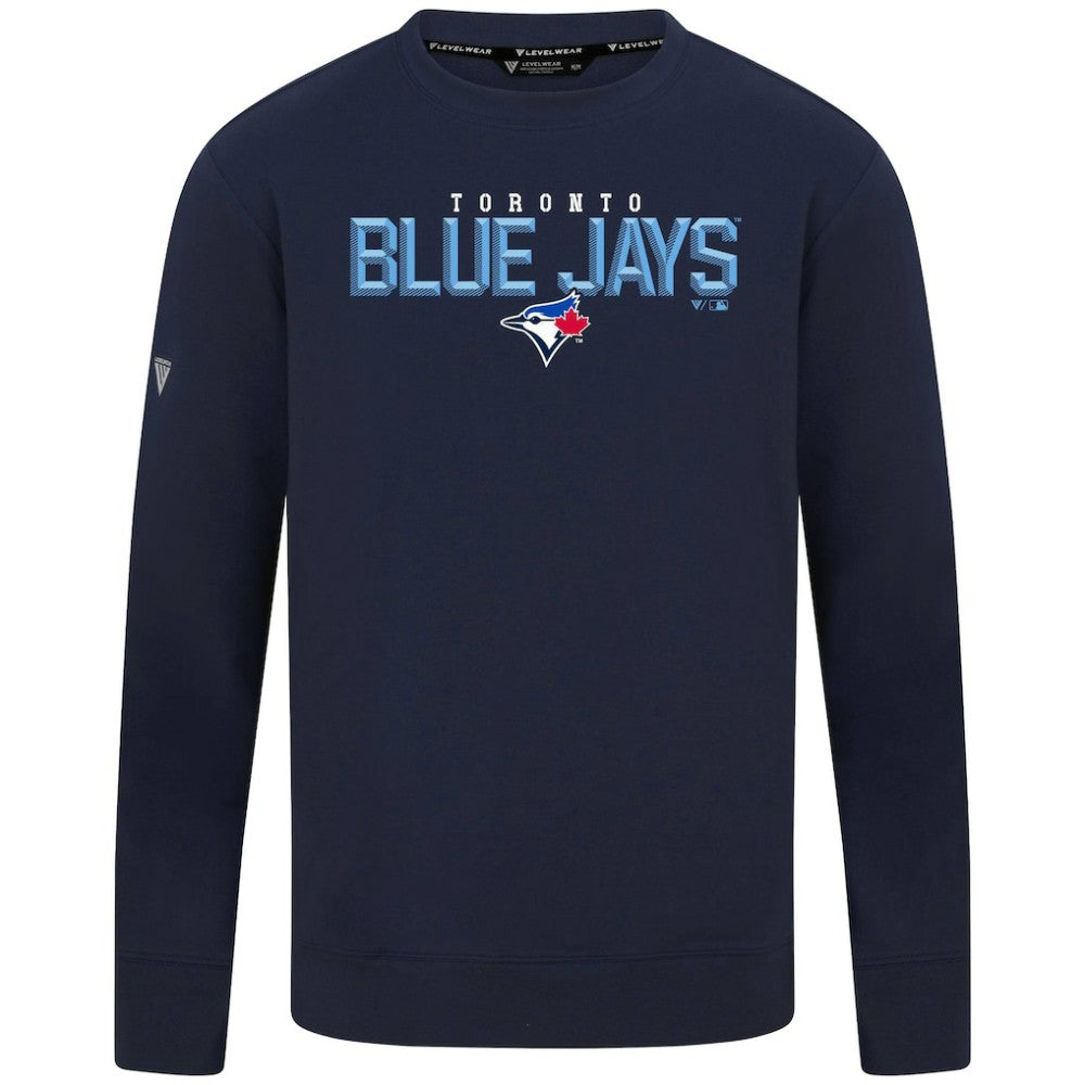 Navy Toronto Blue Jays Levelwear Mandate Carve Tri-Blend Sweatshirt