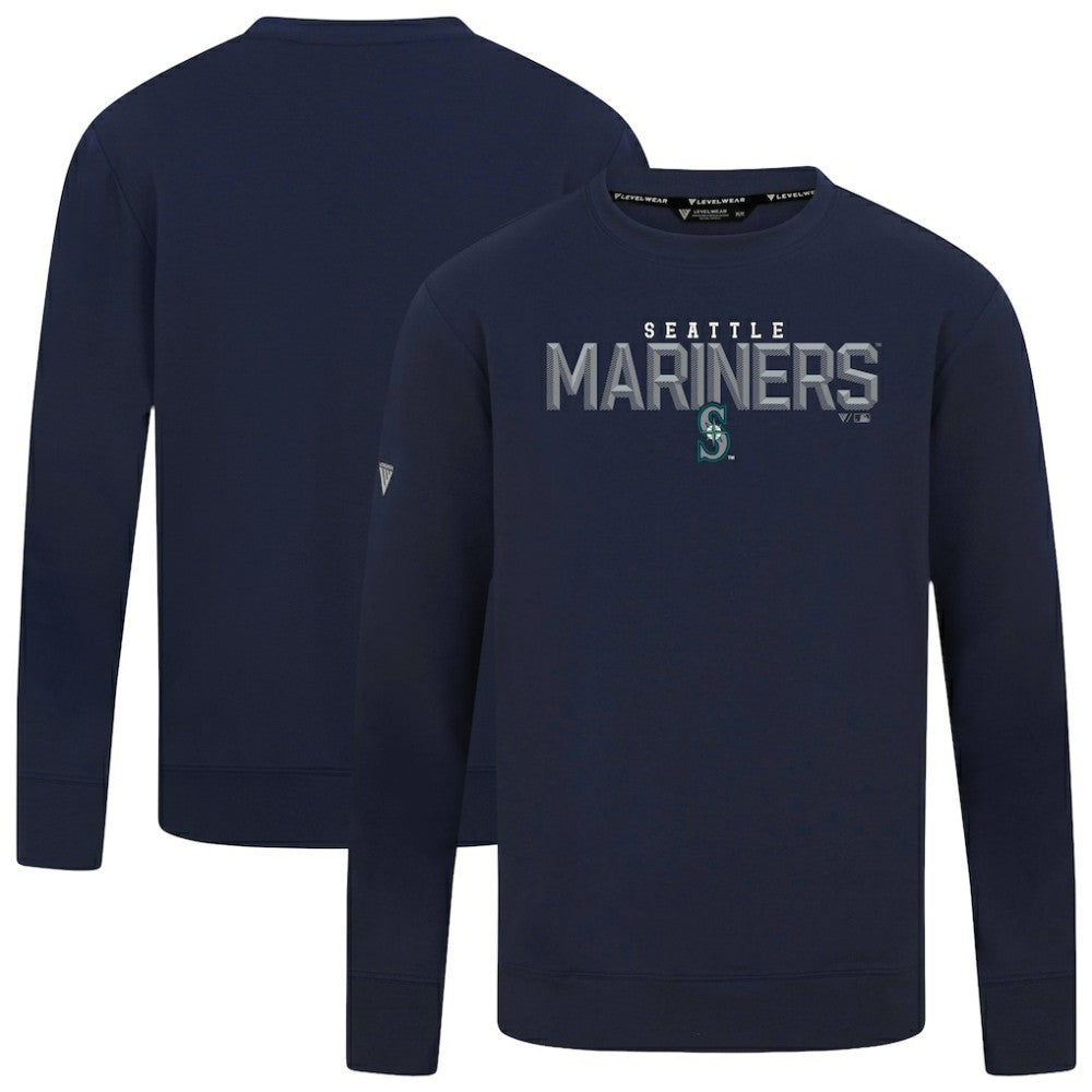 Navy Seattle Mariners Levelwear Mandate Carve Tri-Blend Sweatshirt