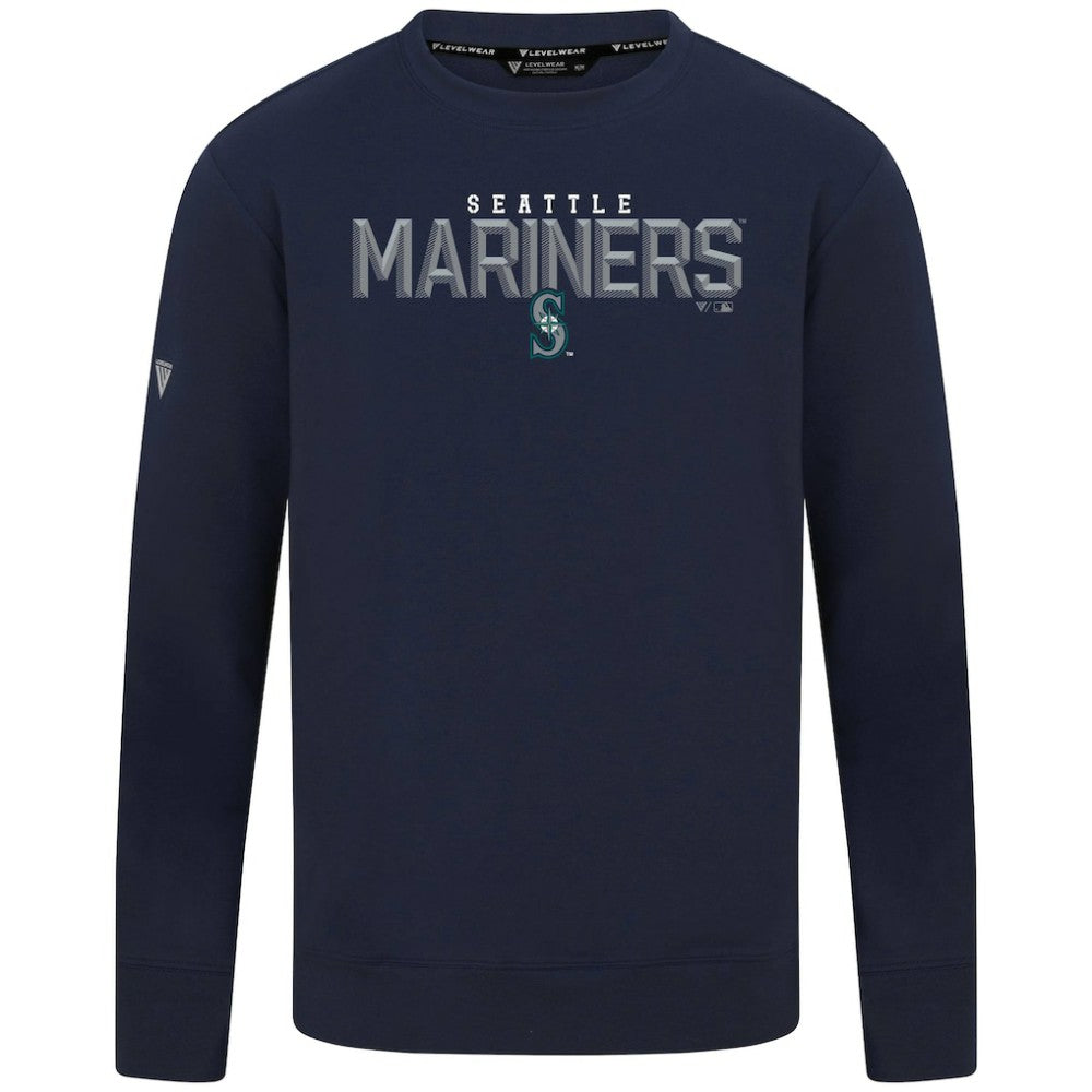 Navy Seattle Mariners Levelwear Mandate Carve Tri-Blend Sweatshirt