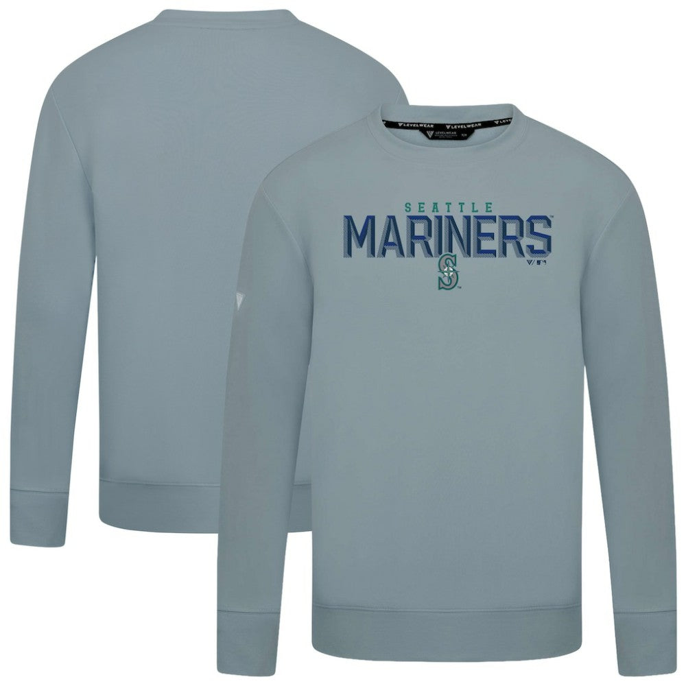 Gray Seattle Mariners Levelwear Mandate Carve Tri-Blend Sweatshirt