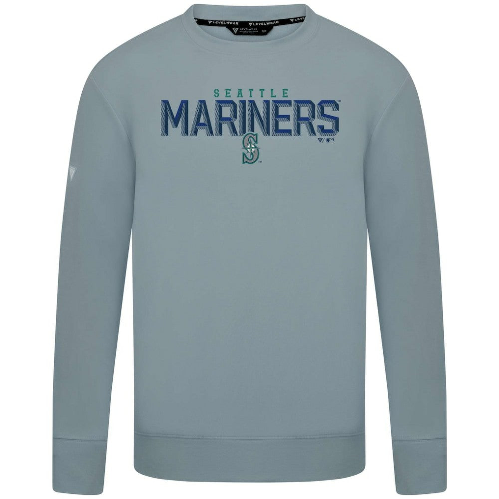 Gray Seattle Mariners Levelwear Mandate Carve Tri-Blend Sweatshirt