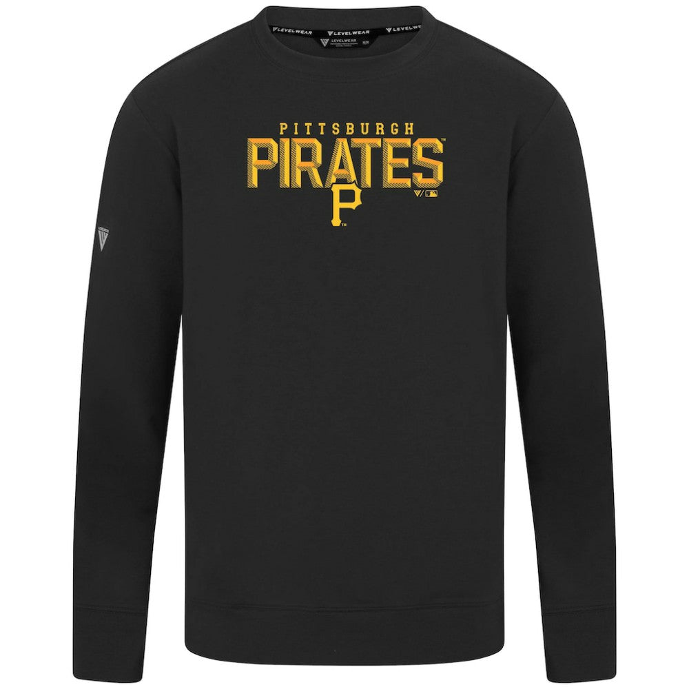 Black Pittsburgh Pirates Levelwear Mandate Carve Tri-Blend Sweatshirt