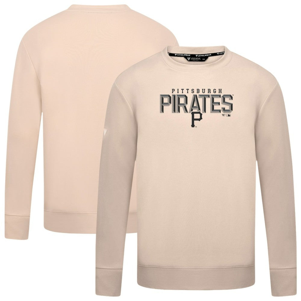 Khaki Pittsburgh Pirates Levelwear Mandate Carve Tri-Blend Sweatshirt