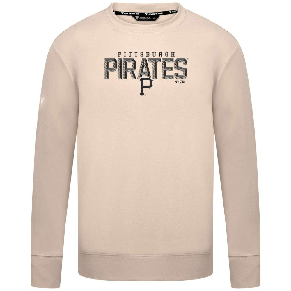Khaki Pittsburgh Pirates Levelwear Mandate Carve Tri-Blend Sweatshirt