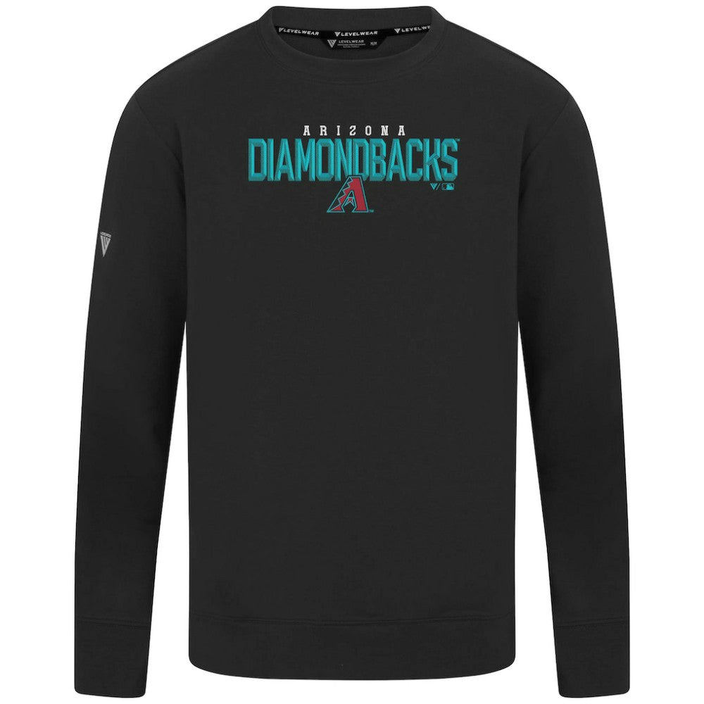 Black Arizona Diamondbacks Levelwear Mandate Carve Tri-Blend Sweatshirt