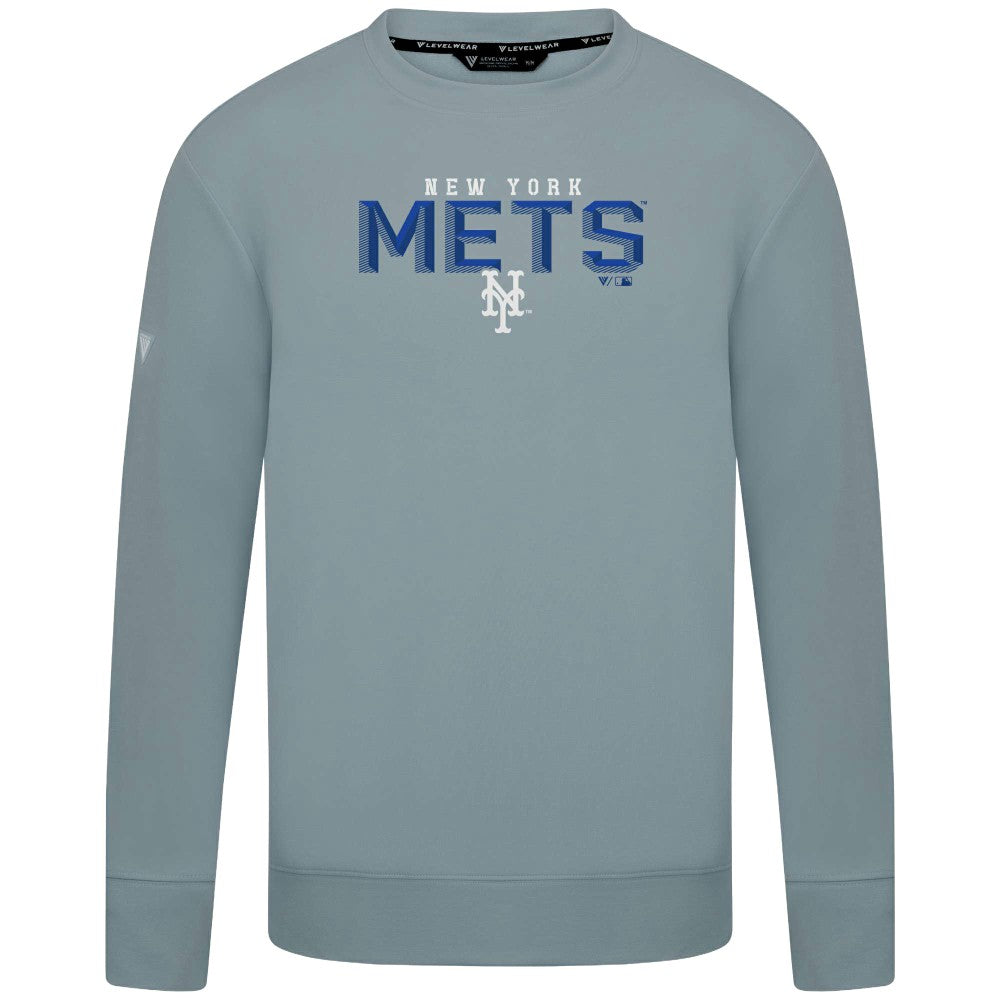 Gray New York Mets Levelwear Mandate Carve Tri-Blend Sweatshirt