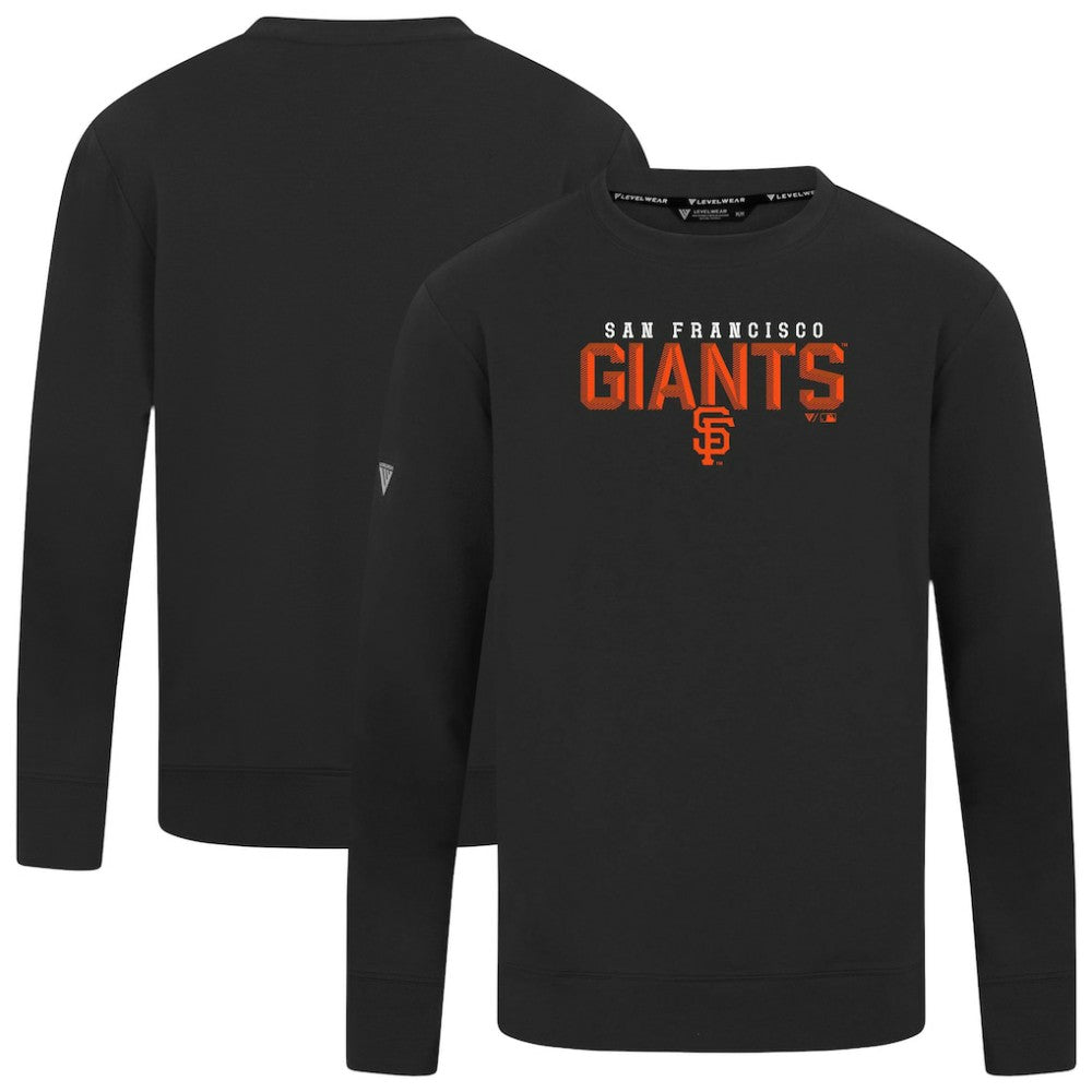 Black San Francisco Giants Levelwear Mandate Carve Tri-Blend Sweatshirt
