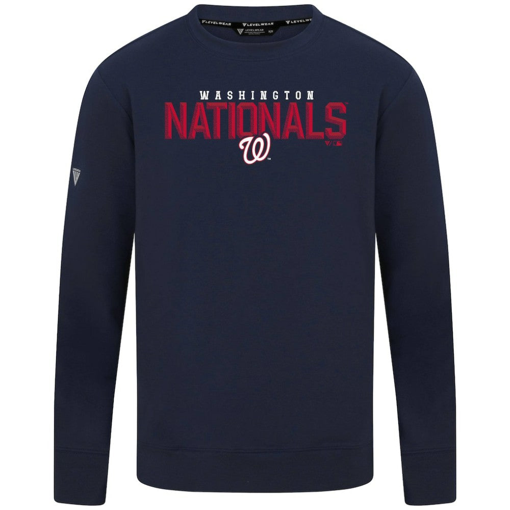 Navy Washington Nationals Levelwear Mandate Carve Tri-Blend Sweatshirt