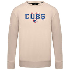 Khaki Chicago Cubs Levelwear Mandate Carve Tri-Blend Sweatshirt