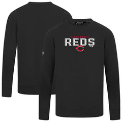 Black Cincinnati Reds Levelwear Mandate Carve Tri-Blend Sweatshirt