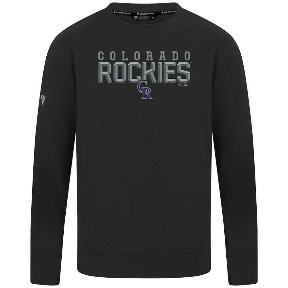 Black Colorado Rockies Levelwear Mandate Carve Tri-Blend Sweatshirt