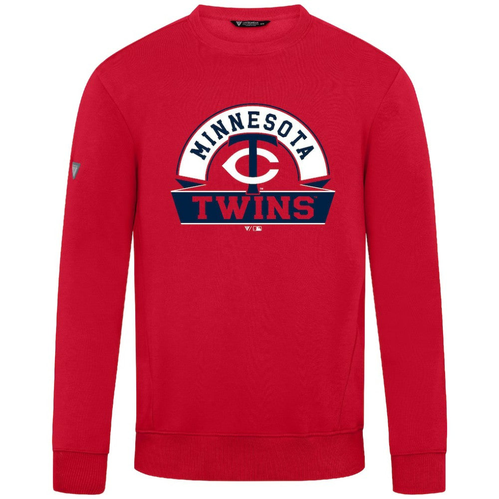 Red Minnesota Twins Levelwear Zane Banner Arch Sweatshirt