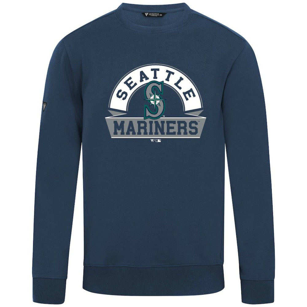 Navy Seattle Mariners Levelwear Zane Banner Arch Sweatshirt