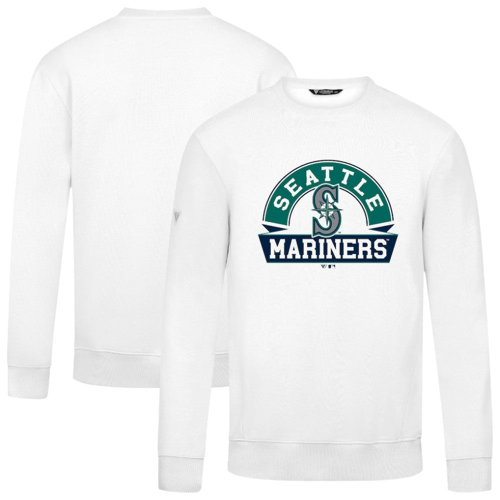 White Seattle Mariners Levelwear Zane Banner Arch Sweatshirt