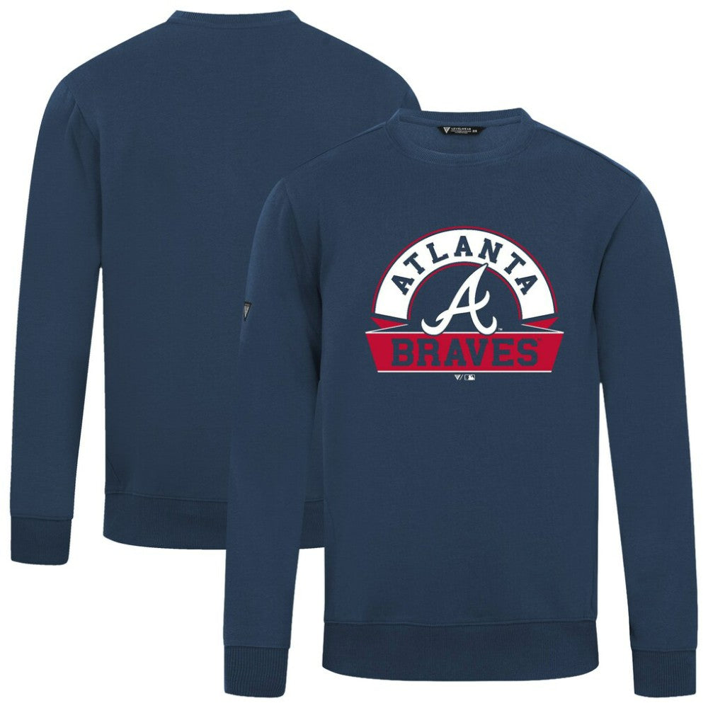 Navy Atlanta Braves Levelwear Zane Banner Arch Sweatshirt