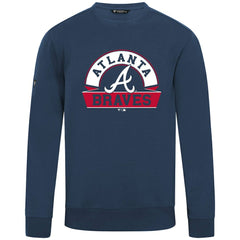 Navy Atlanta Braves Levelwear Zane Banner Arch Sweatshirt