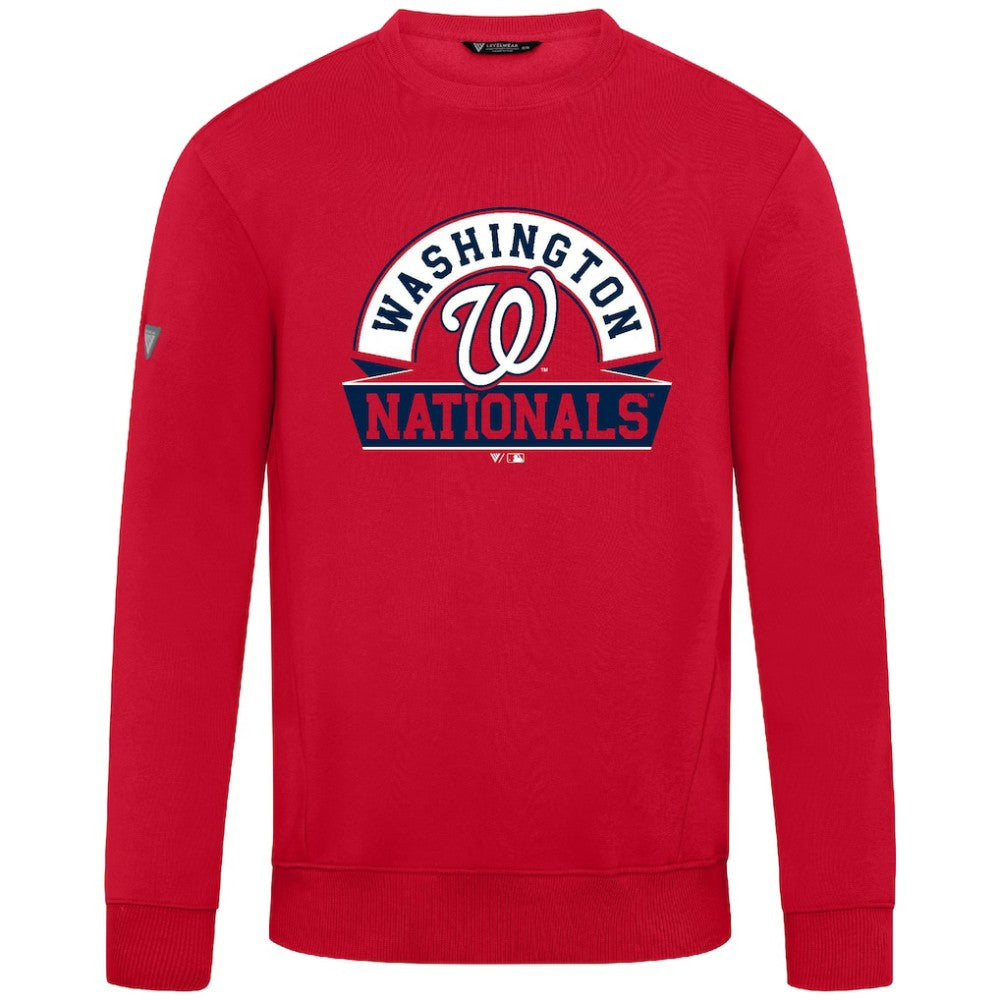 Red Washington Nationals Levelwear Zane Banner Arch Sweatshirt