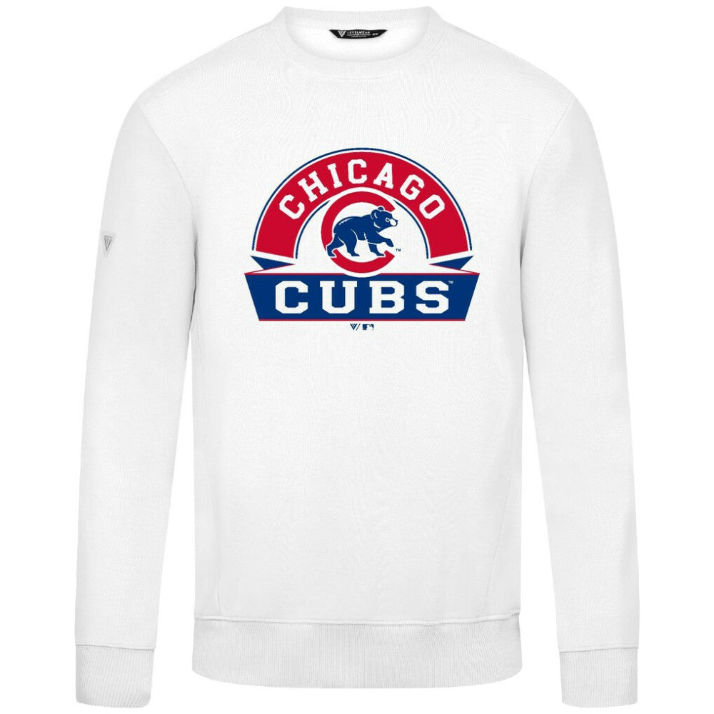 White Chicago Cubs Levelwear Zane Banner Arch Sweatshirt