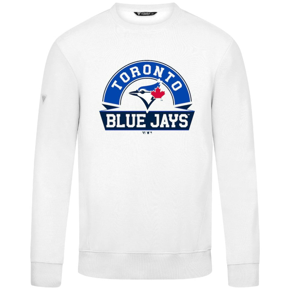 White Toronto Blue Jays Levelwear Zane Banner Arch Sweatshirt