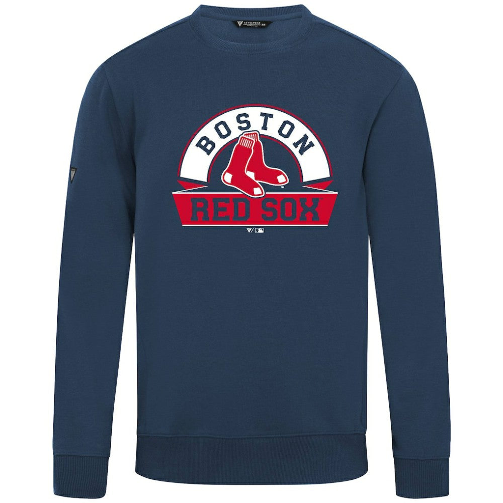 Navy Boston Red Sox Levelwear Zane Banner Arch Sweatshirt