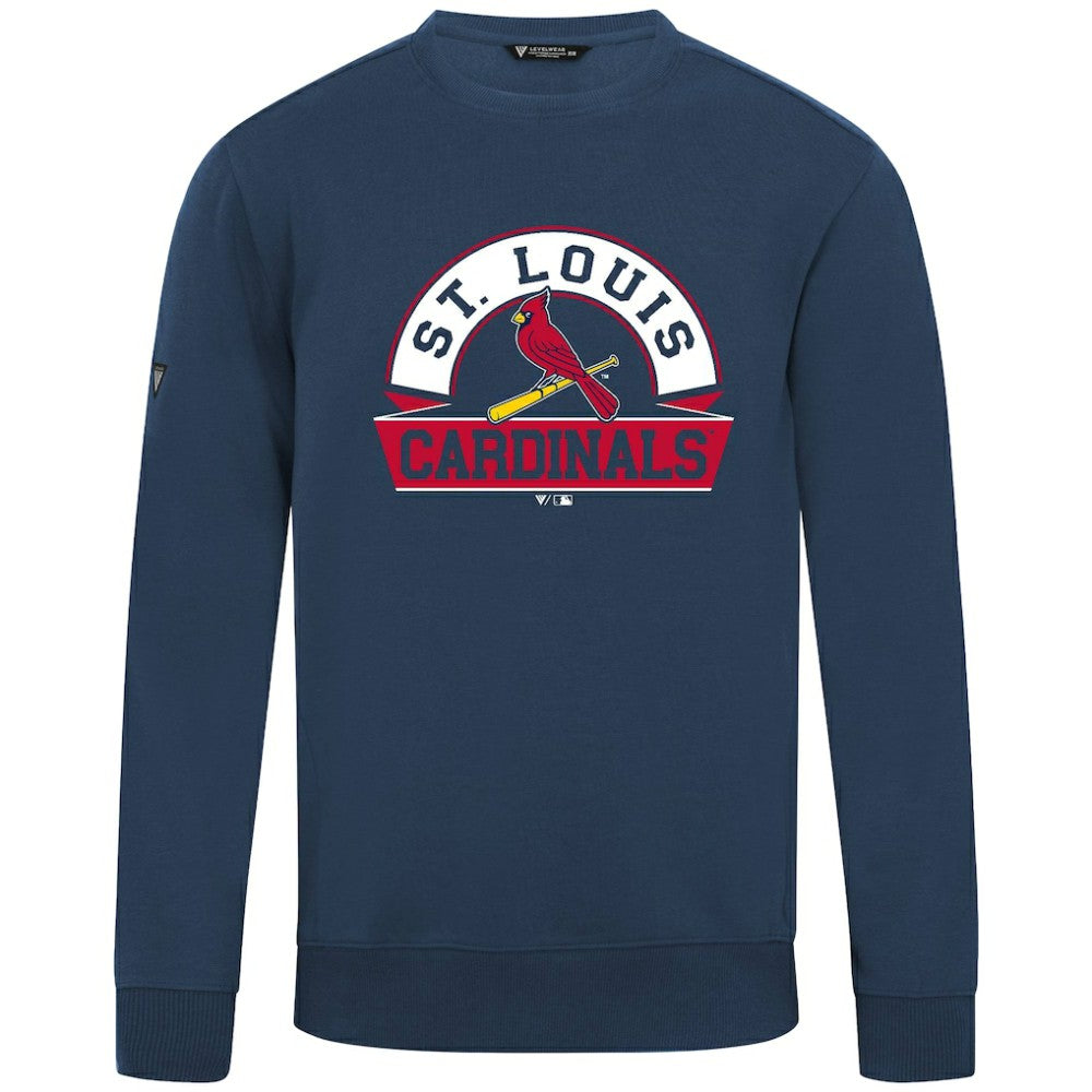 Navy St. Louis Cardinals Levelwear Zane Banner Arch Sweatshirt