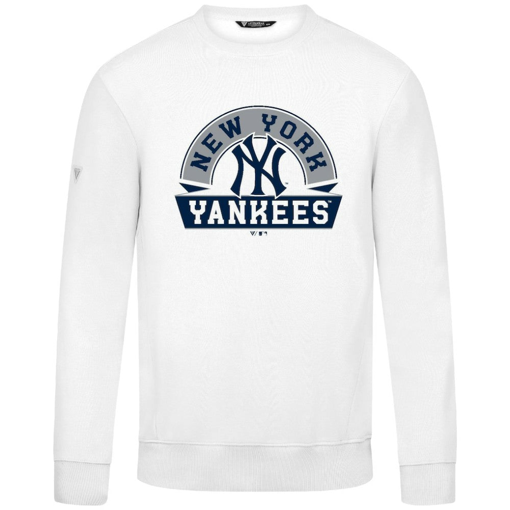White New York Yankees Levelwear Zane Banner Arch Sweatshirt