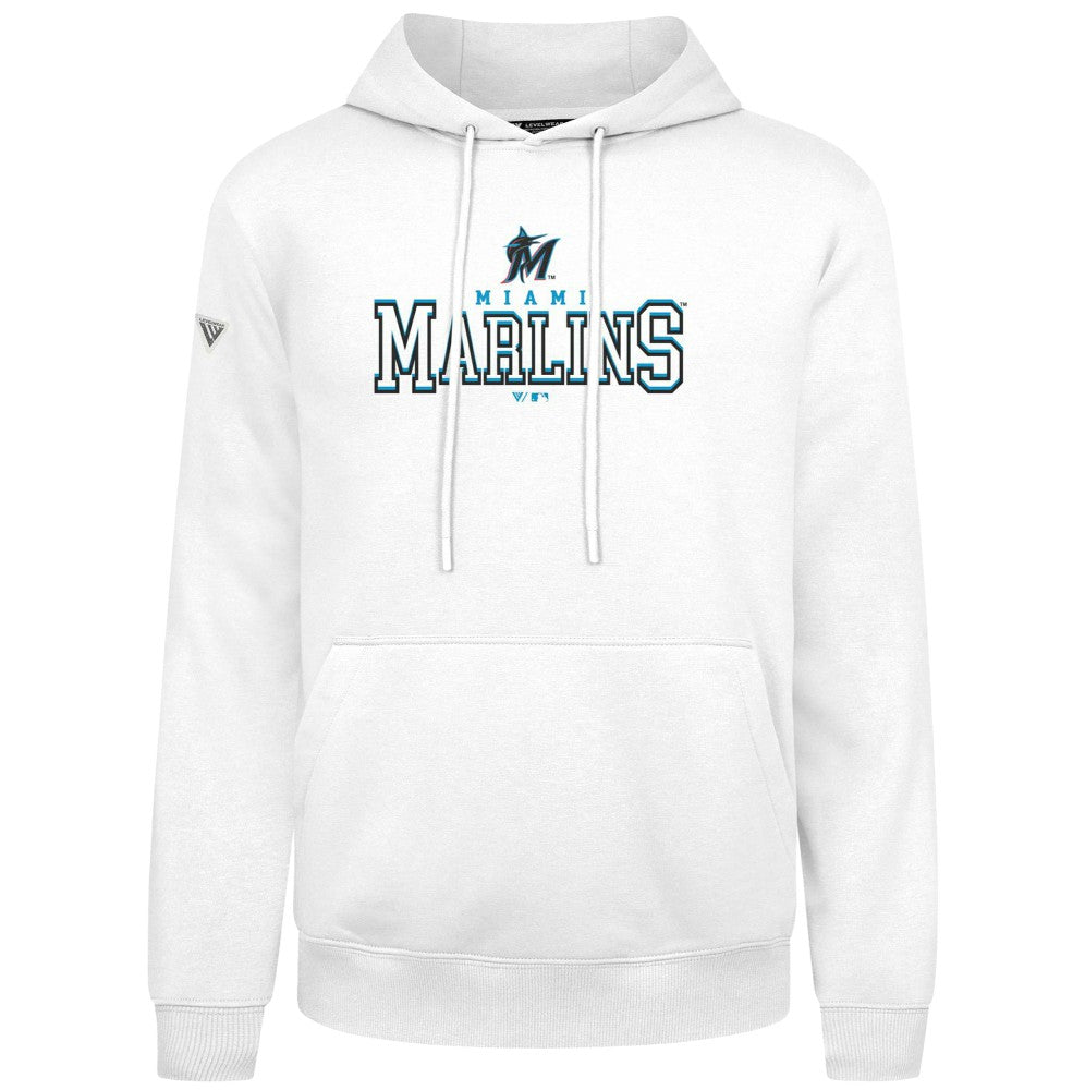 White Miami Marlins Levelwear Podium Journey Hoodie